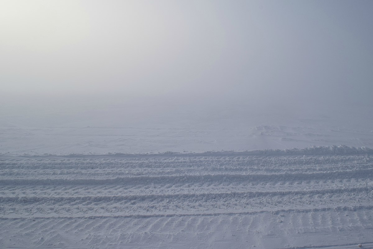 An ice road runs between Williams Airfield and NASA’s Long Duration Balloon Site, both on the Ross Ice Shelf. McMurdo Station has several miles of permanent ice roads that must be groomed day and night by a dedicated team of heavy equipment operators. An ice road runs between Williams Airfield and NASA’s Long Duration Balloon Site, both on the Ross Ice Shelf. McMurdo Station has several miles of permanent ice roads that must be groomed day and night by a dedicated team of heavy equipment operators.
