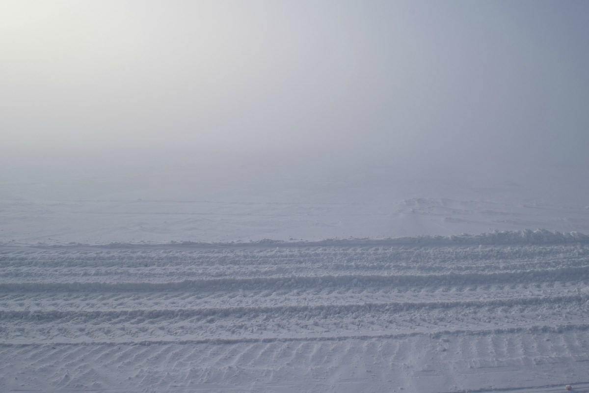 An ice road runs between Williams Airfield and NASA’s Long Duration Balloon Site, both on the Ross Ice Shelf. McMurdo Station has several miles of permanent ice roads that must be groomed day and night by a dedicated team of heavy equipment operators.