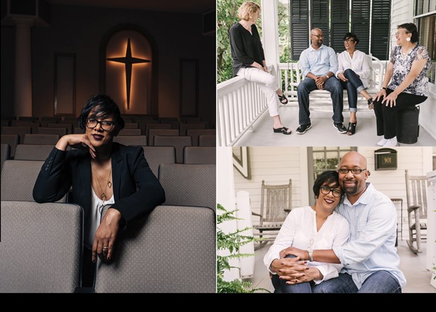 Miea Walker, her husband Kevin, and mentors Debra Nash and Gail Carrington, whom she met while imprisoned, sit on Nash’s porch. Kevin’s reminders that “prison is a microcosm of greater society” helped Miea foster a passion for those around her. “I want them to realize that God really, truly loves them,” she says.