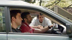 John Krasinski, Sharlto Copley, and Josh Groban in 'The Hollars'