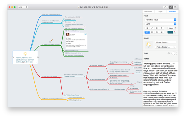 A mind map created in MindNode.