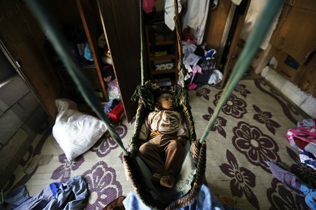Youssef was born in this tent settlement four months ago. Youssef was born in this tent settlement four months ago.