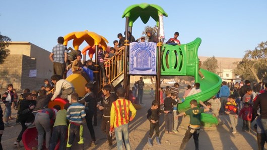 Last month, FBR built this playground in a newly-liberated town close to Mosul in honor of a family killed by friendly fire from the Iraqi army. Last month, FBR built this playground in a newly-liberated town close to Mosul in honor of a family killed by friendly fire from the Iraqi army.