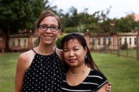 Rapha House’s operations are led by Cambodia director Hannah Burkle and education director Sour Channy. The girls in their care attend school, language classes, and job training in fields like sewing, hairstyling, and cooking. Rapha House’s operations are led by Cambodia director Hannah Burkle and education director Sour Channy. The girls in their care attend school, language classes, and job training in fields like sewing, hairstyling, and cooking.