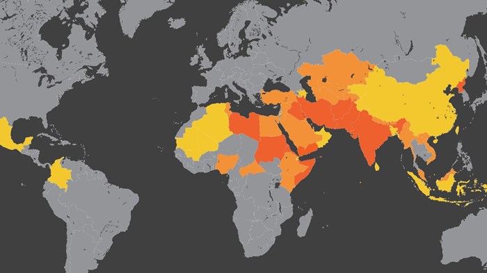 The Top 50 Countries Where It’s Most Dangerous to Follow Jesus (2018)