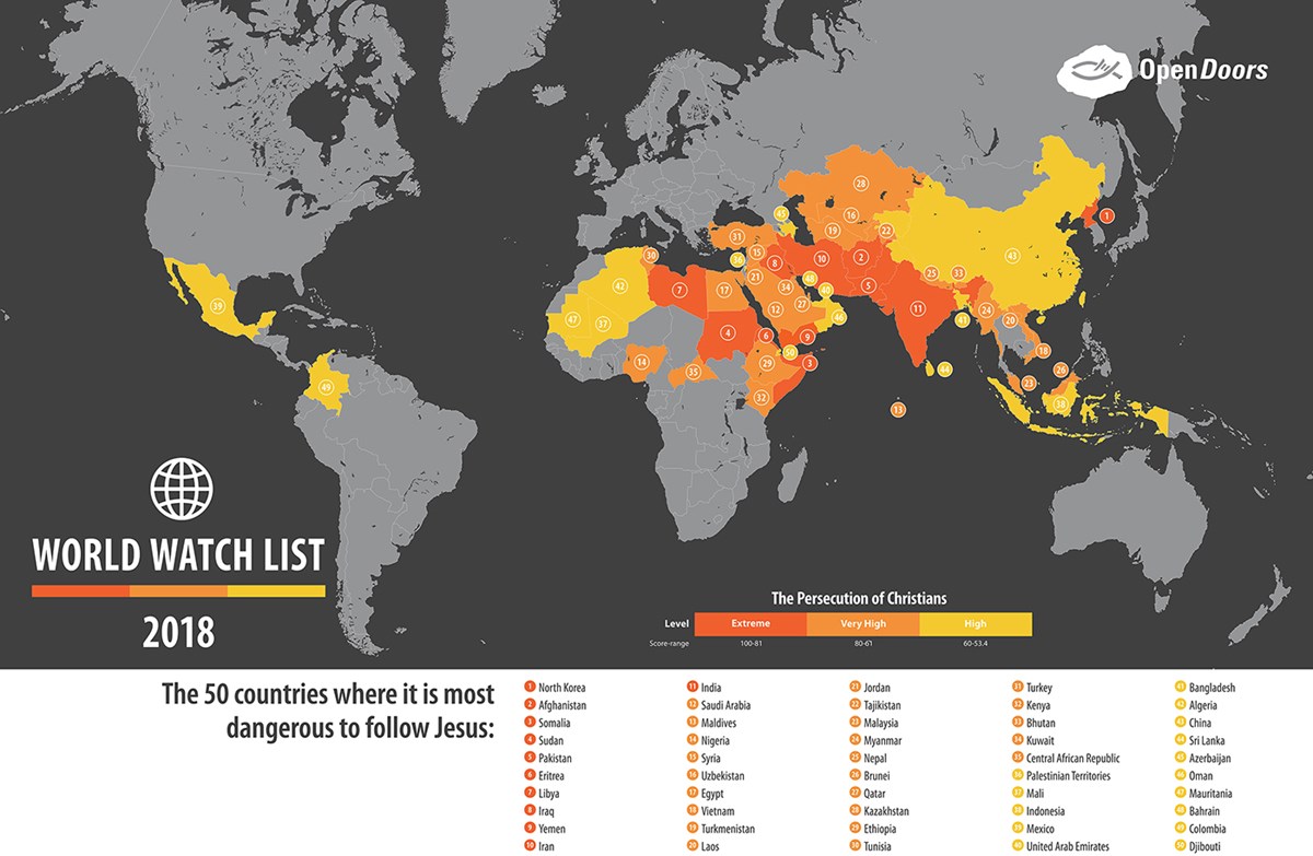 The 50 Countries Where It S Most Dangerous To Follow Jesus In 21 News Reporting Christianity Today