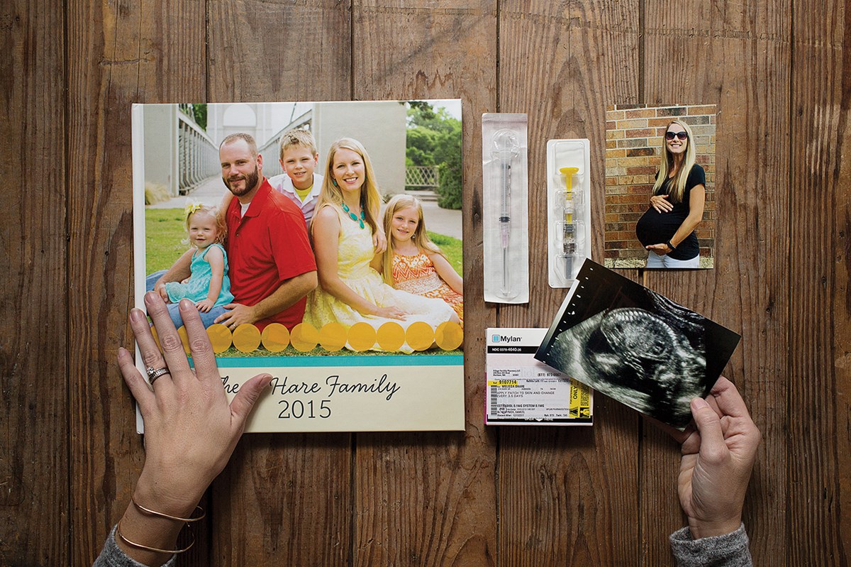 O’Hare, 34, still has keepsakes from her first surrogacy in 2015. Despite concerns about hormone treatments duringanother surrogaCY last year, She still felt it was “part of God’s plan” and “what I was meant to do.” O’Hare, 34, still has keepsakes from her first surrogacy in 2015. Despite concerns about hormone treatments duringanother surrogaCY last year, She still felt it was “part of God’s plan” and “what I was meant to do.”