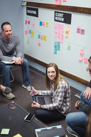 Jenn Sperry, far right, leads the church’s media team as it shifts to a national focus. “we’re open-handed right now to where God is stirring up energy,” she said.