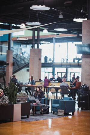 Church leaders want to see Christians bring together their spiritual lives and their “normal lives,” so Crossroads Oakley opens up its atrium as a coworking space during the week. Church leaders want to see Christians bring together their spiritual lives and their “normal lives,” so Crossroads Oakley opens up its atrium as a coworking space during the week.