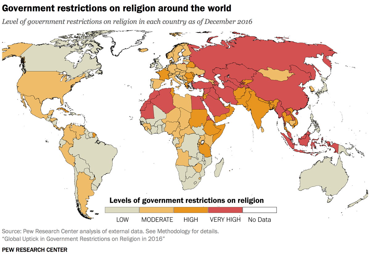 Pesquisa em 198 países aponta crescimento da perseguição religiosa aos cristãos e judeus 82574