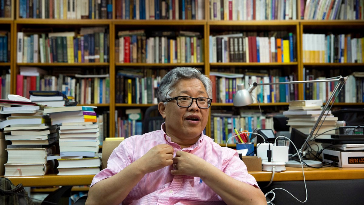 Pastor Ezra Jin of Beijing's Zion Church, during an August 2018 interview with the Associated Press. Pastor Ezra Jin of Beijing's Zion Church, during an August 2018 interview with the Associated Press.