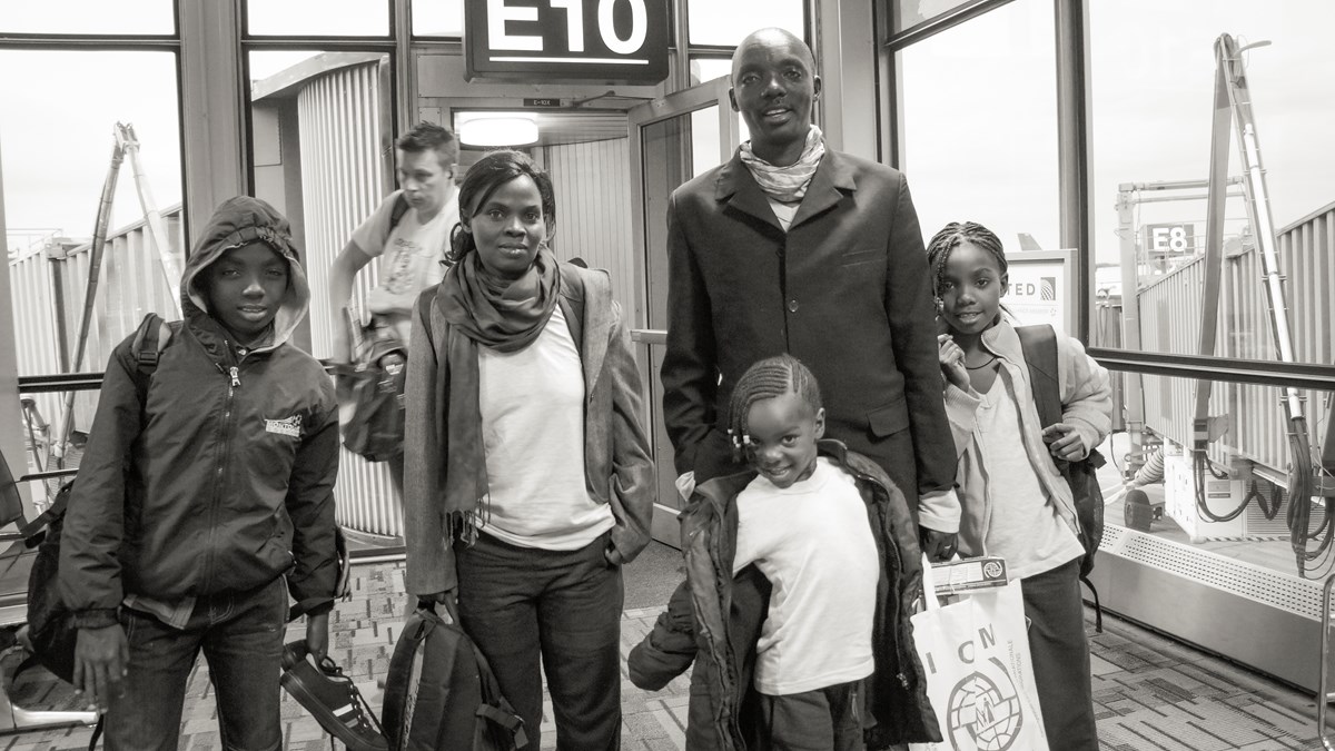 The Gateras arrived at the Minneapolis airport in 2016, when they were resettled in the US after 20 years of waiting in Kakuma.