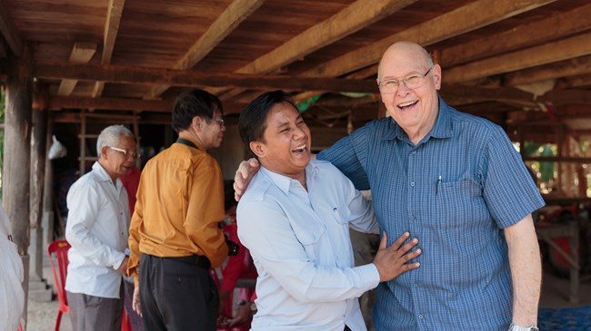 Craft meets with church leaders in Cambodia.