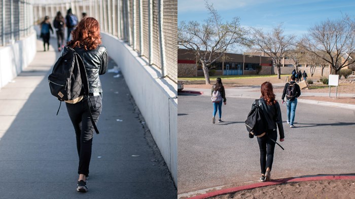 The morning commute for students crossing the US-Mexico border in El Paso can take an hour onfootorupto two hours by car.