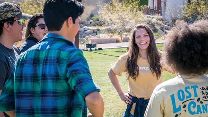 In her role with Young Life, Bridget Chacón connects with students on the campus of University of Texas at El Paso.