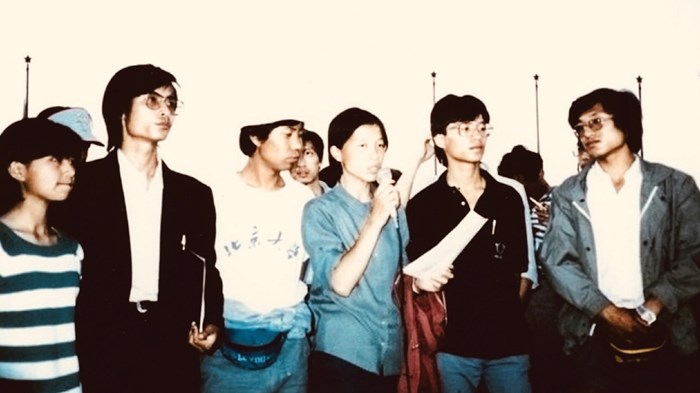 Zhang Boli protesting in 1989