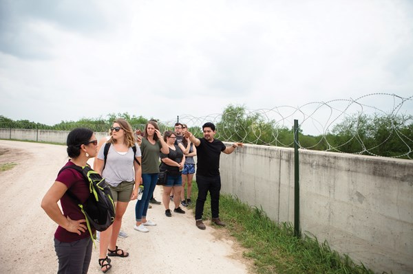 Yonathan Moya, right, began leading Christian groups on educational trips along the Texas-Mexico border after he and his brother traveled there in 2017 to rediscover the region where they grew up.