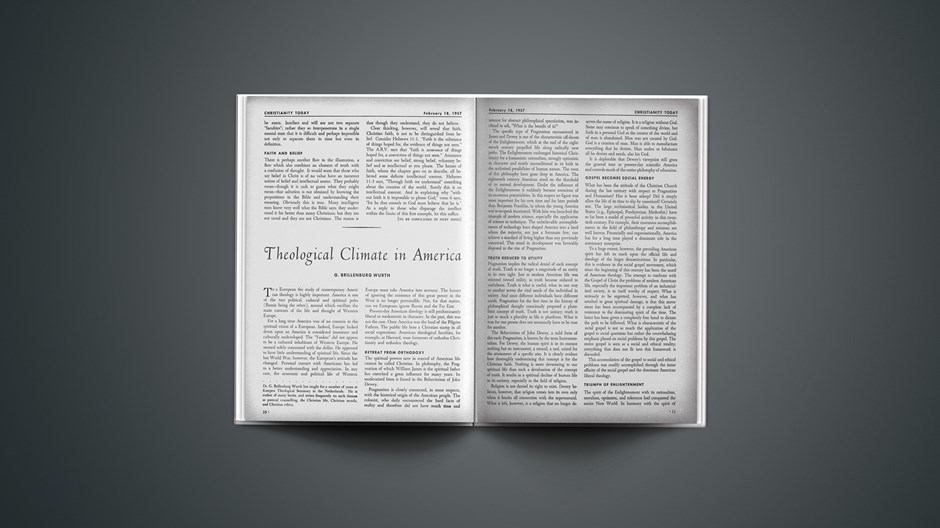 Theological Climate in America