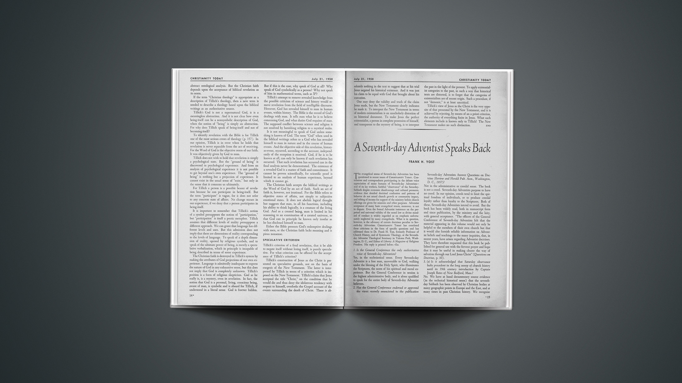 A Seventh Day Adventist Speaks Back Christianity Today