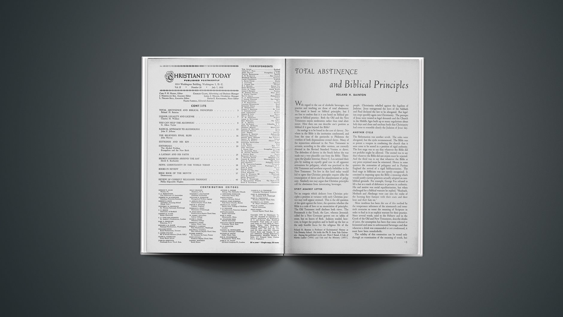 Total Abstinence and Biblical Principles Christianity Today