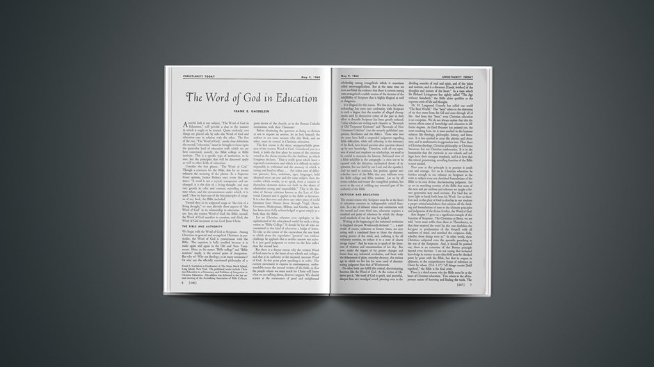 The Word of God in Education