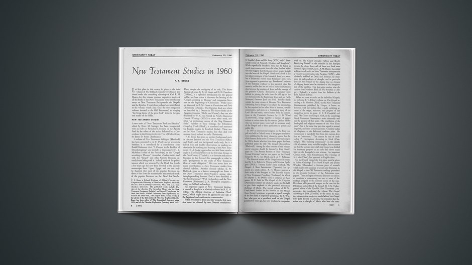 New Testament Studies in 1960