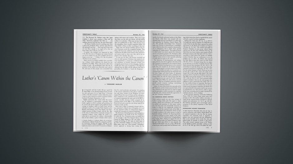 Luther’s ‘Canon within the Canon’