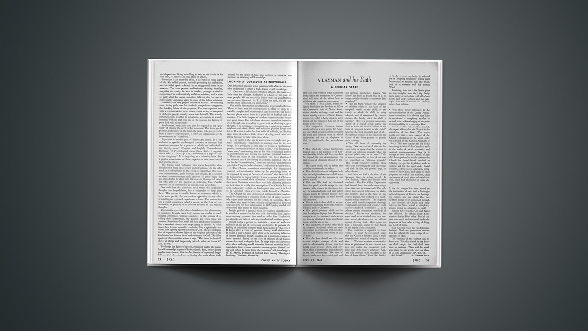 A Secular State Christianity Today