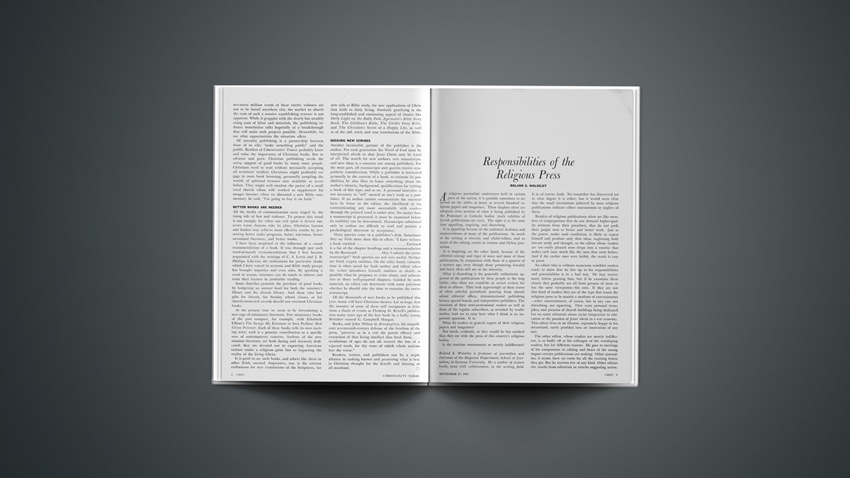 Responsibilities of the Religious Press Christianity Today