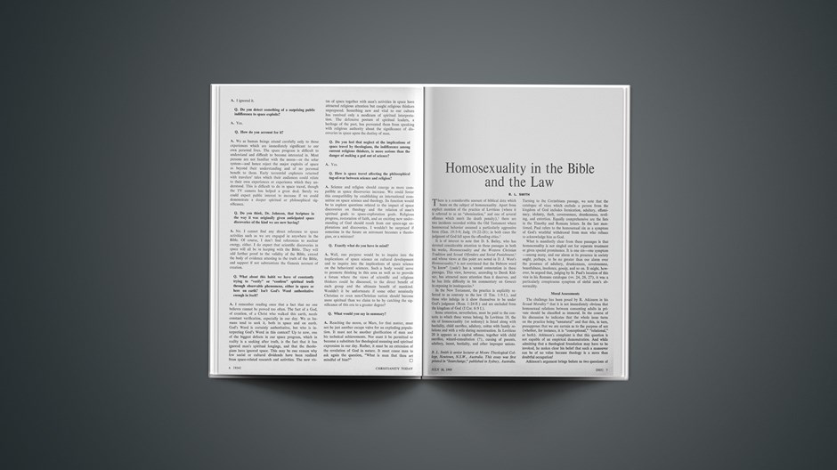 Homosexuality in the Bible and the Law