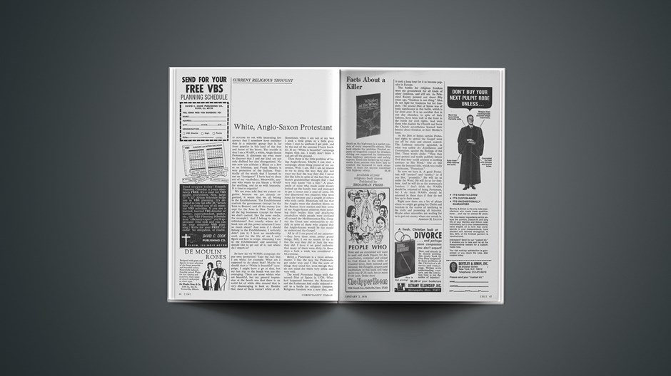 White, AngloSaxon Protestant Christianity Today