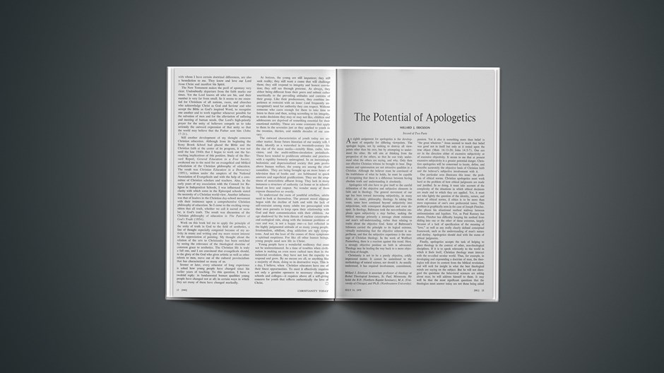 The Potential of Apologetics: Second of Two Parts