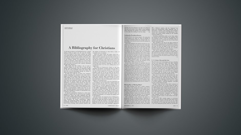 A Bibliography for Christians'