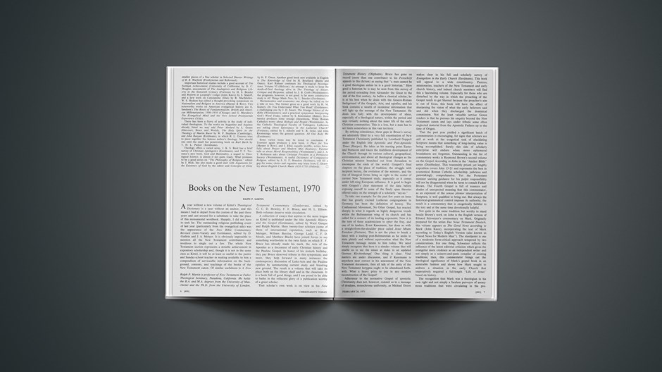 Books on the New Testament, 1970