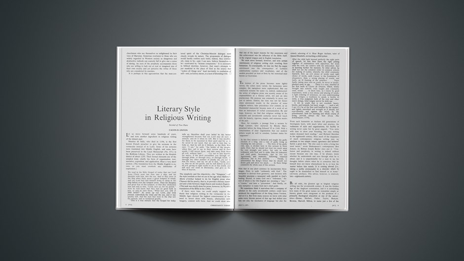 Literary Style in Religious Writing: Second of Two Parts