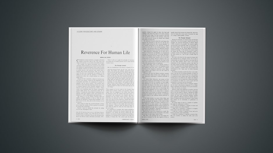 A Guide for Doctors and Others: Reverence for Human Life
