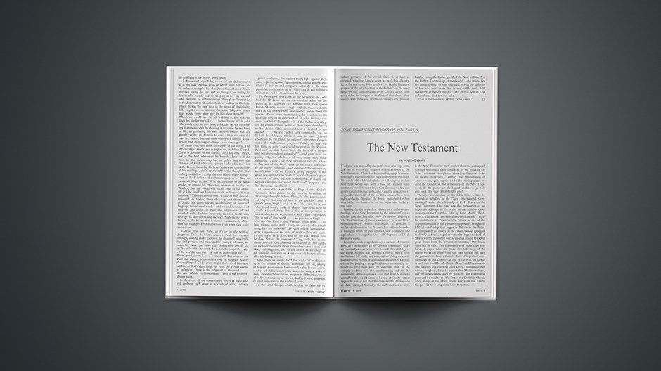 Some Significant Books of 1971: Part 5: The New Testament
