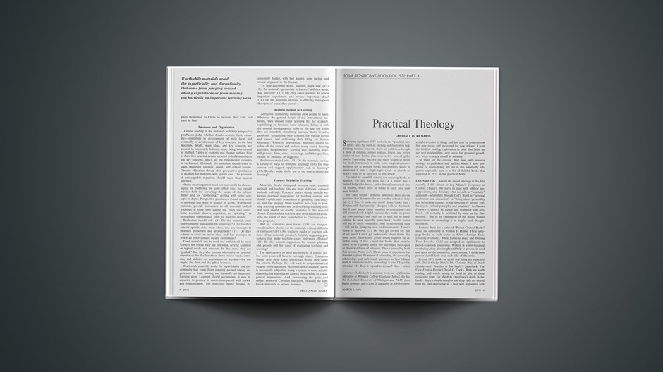 Some Significant Books of 1971: Part 3: Practical Theology