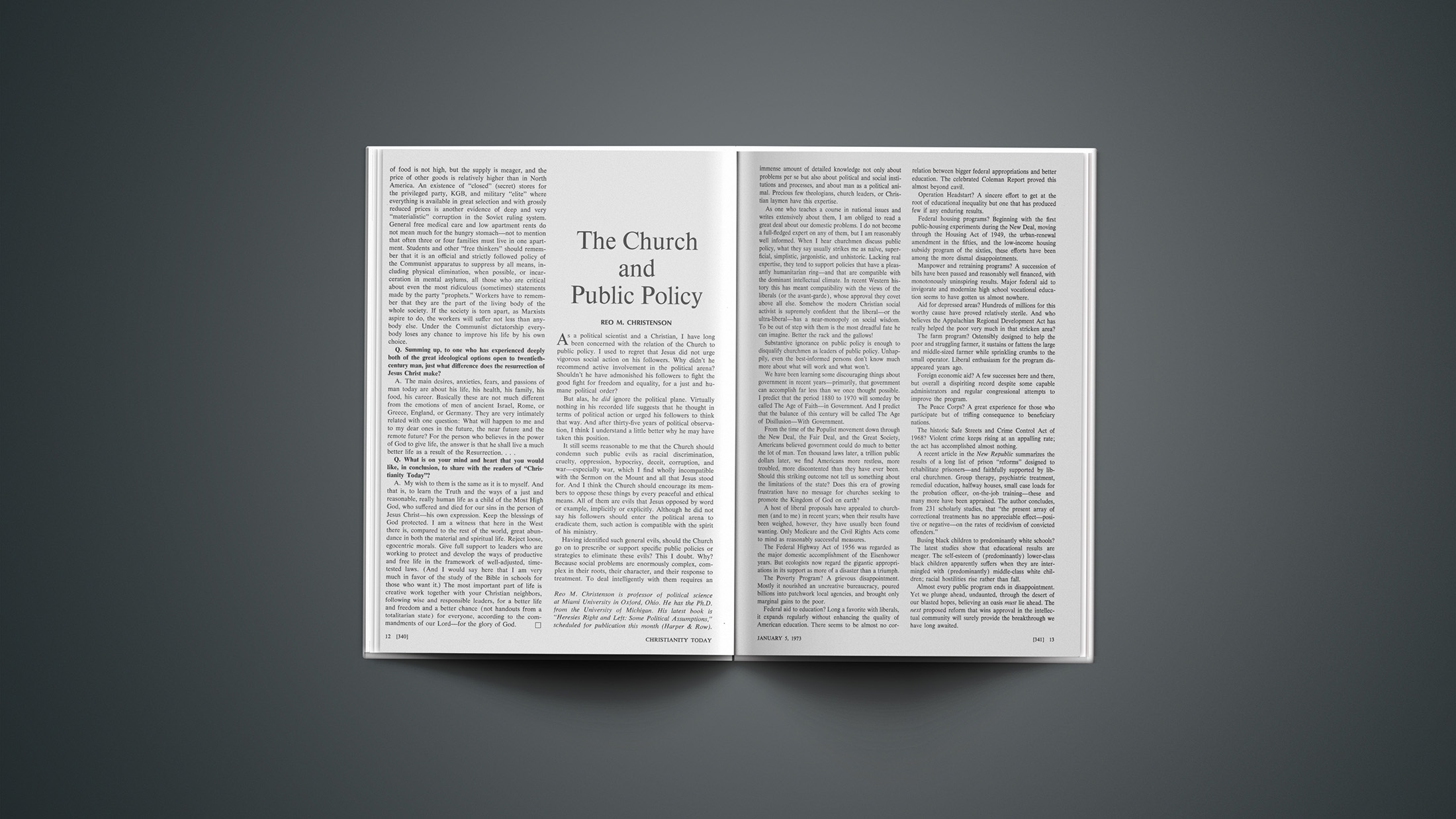 The Church and Public Policy Christianity Today