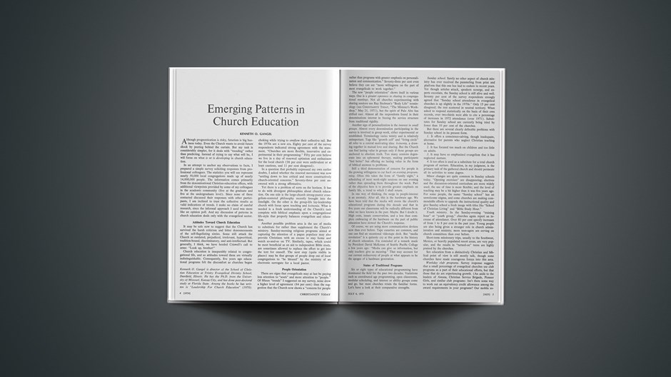 Emerging Patterns in Church Education