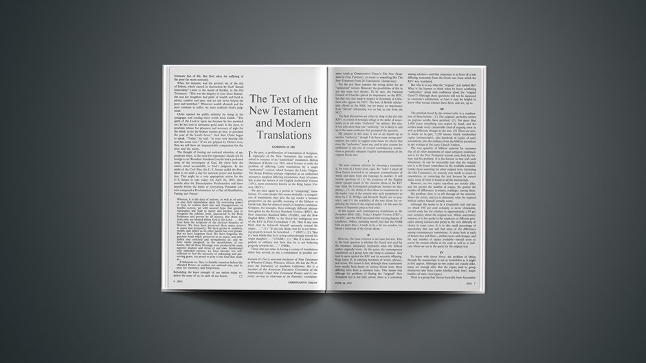 The Text of the New Testament and Modern Translations