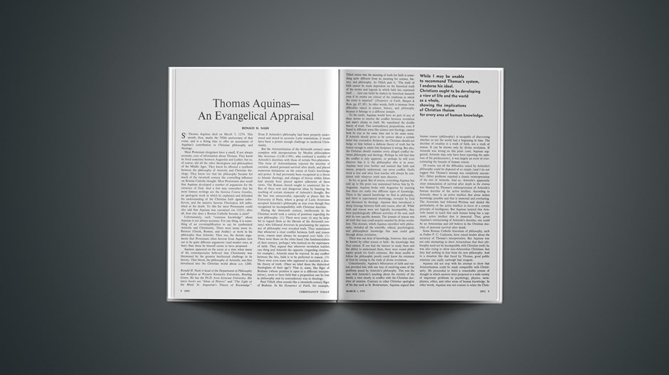 Thomas Aquinas—An Evangelical Appraisal